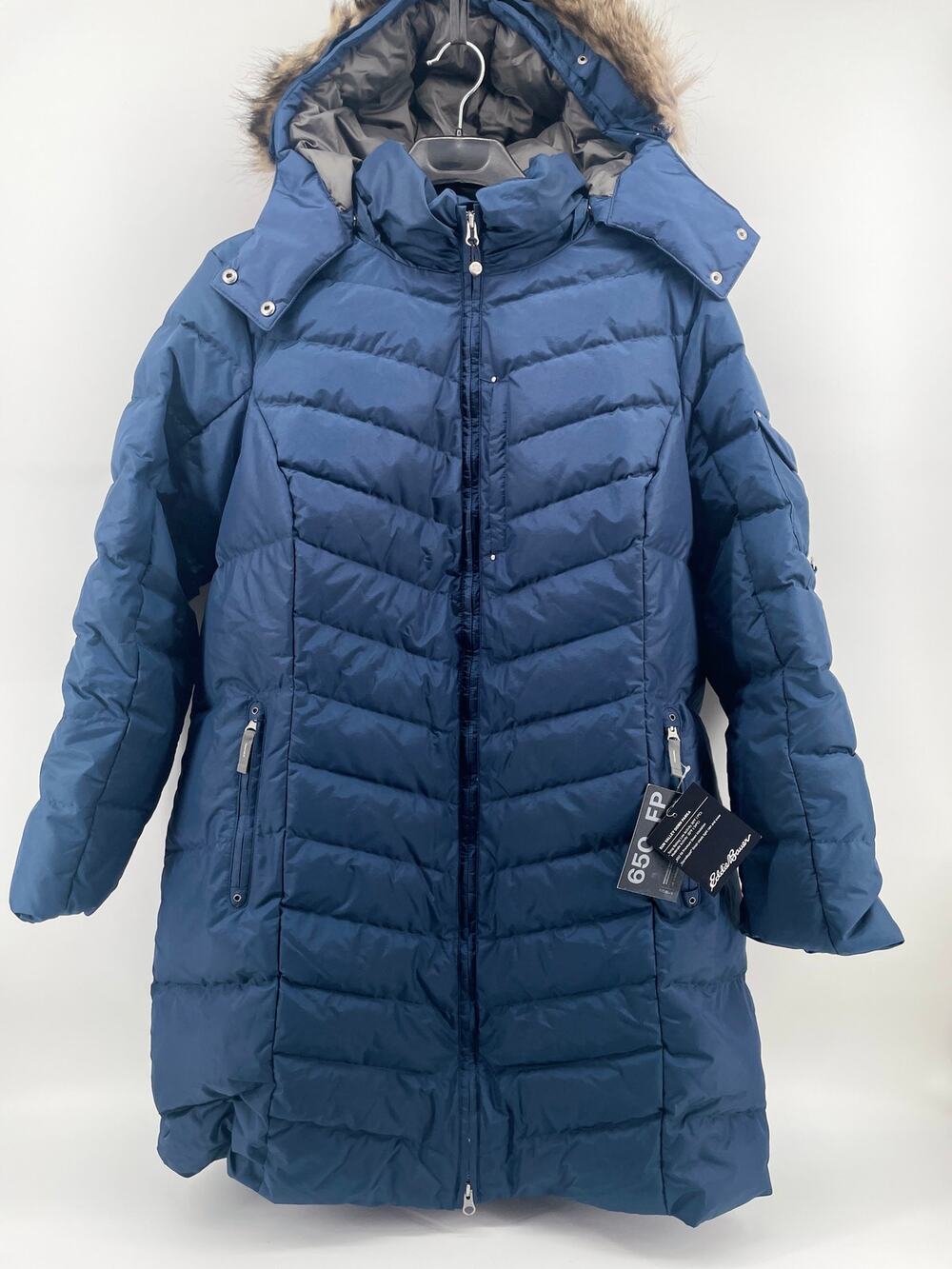 NWT Eddie Bauer Sun Valley Down Parka Women’s 2XL 650 FP DKNAVY Long MSRP $299